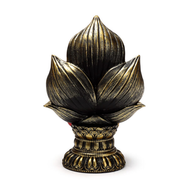 Thai Buddha Figurine - Red and Gold Seated Lotus - Image 5