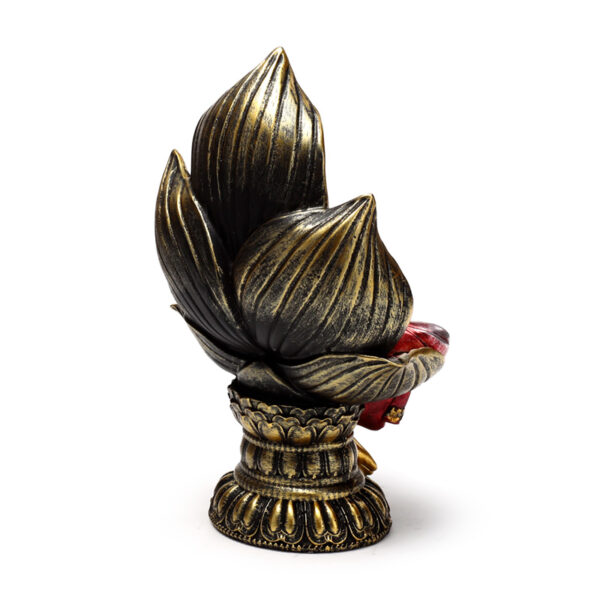 Thai Buddha Figurine - Red and Gold Seated Lotus - Image 6