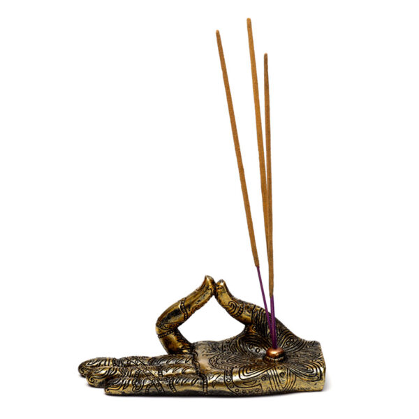 Ashcatcher Incense Stick Burner - Henna Buddha Hand - Image 3