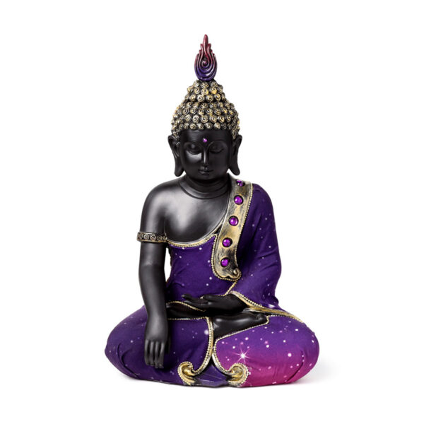 Decorative Thai Buddha Figurine - Purple & Black Dream Meditation - Image 2