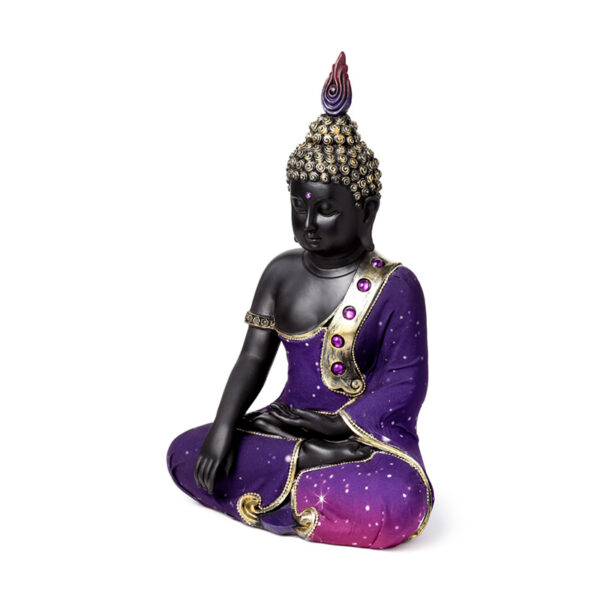Decorative Thai Buddha Figurine - Purple & Black Dream Meditation - Image 3