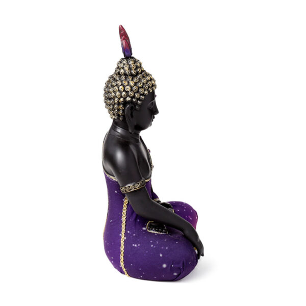 Decorative Thai Buddha Figurine - Purple & Black Dream Meditation - Image 7