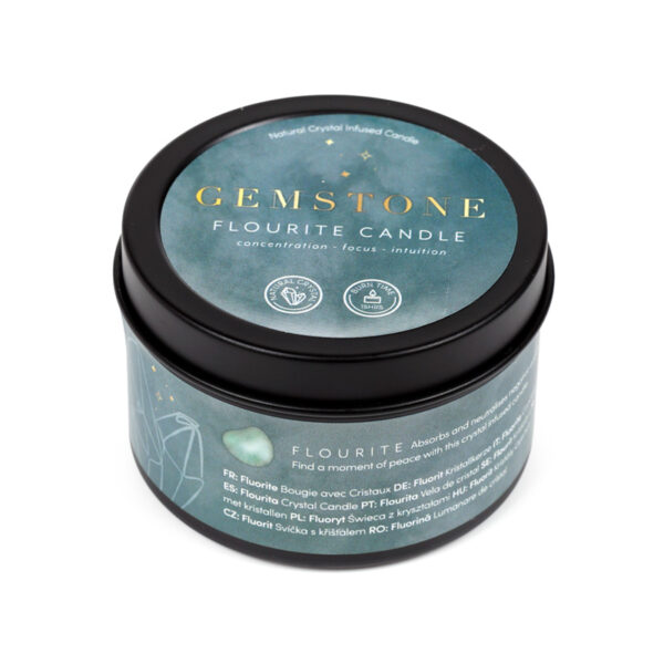 Wax Candle Tin - Crystal Gemstone & Dried Flowers - Image 9