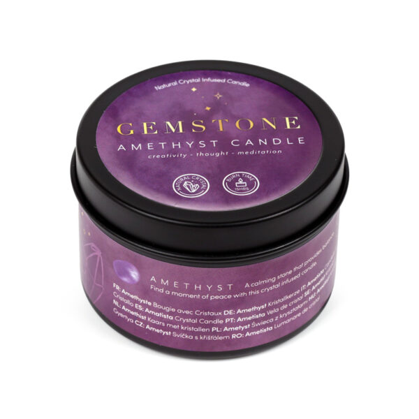 Wax Candle Tin - Crystal Gemstone & Dried Flowers - Image 13