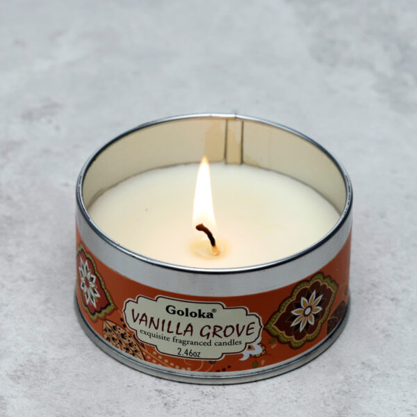 Goloka Wax Candle Tin - Vanilla Grove - Image 2