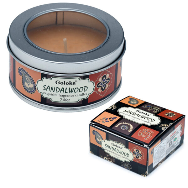 Goloka Wax Candle Tin - Sandalwood - Image 5