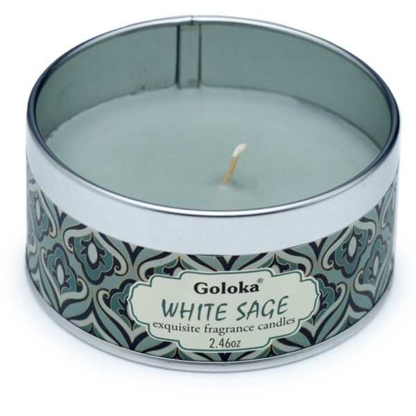 Goloka Wax Candle Tin - White Sage - Image 3