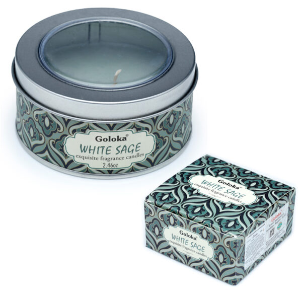 Goloka Wax Candle Tin - White Sage - Image 5