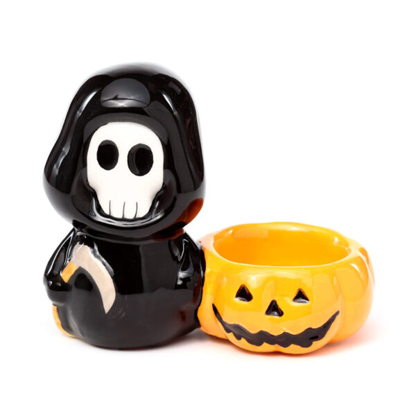 Ceramic Tea Light Candle Holder - Skull Boy - Image 2
