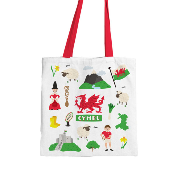 Tote Shopping Bag - Welsh Dragon Wales (Cymru)