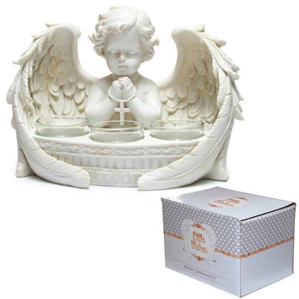 Tea Light Candle Holder - Triple Candle Cherub - Image 7