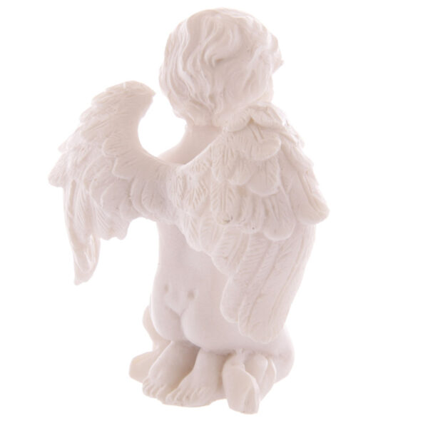 Cute Praying Cherub Figurine Holding Jewelled Silver Cross - Image 4