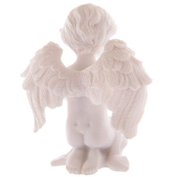 Cute Praying Cherub Figurine Holding Jewelled Silver Cross - Image 7