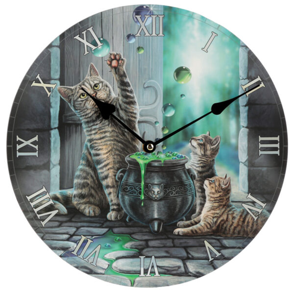 Wall Clock - Lisa Parker Hubble Bubble Cat & Kitten - Image 2