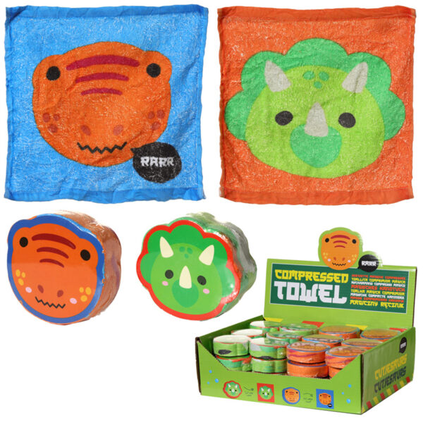 Compressed Travel Towel - Adoramals Cutiesaurs Dinosaur - Image 7