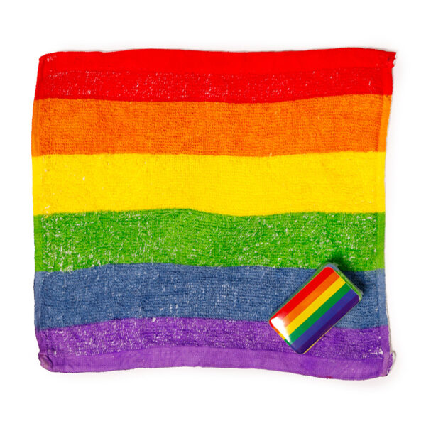 Compressed Travel Towel - Somewhere Rainbow Stripes - Image 5