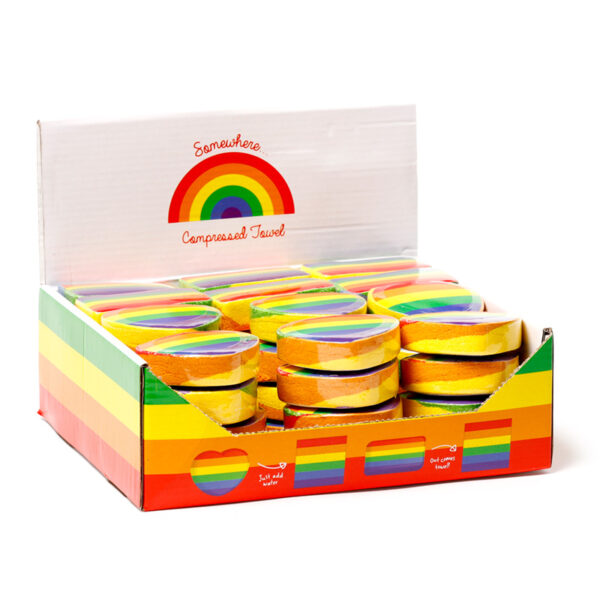 Compressed Travel Towel - Somewhere Rainbow Stripes - Image 7