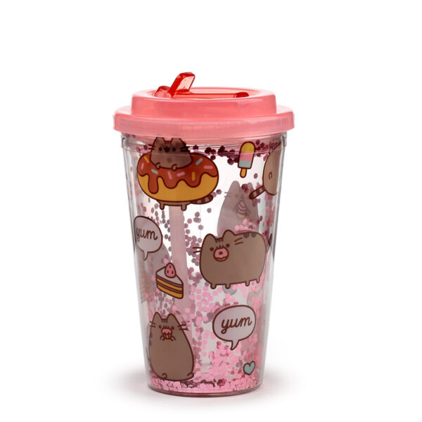 Shatterproof Double Walled Cup with Lid and Straw - Pusheen Foodie - Image 2