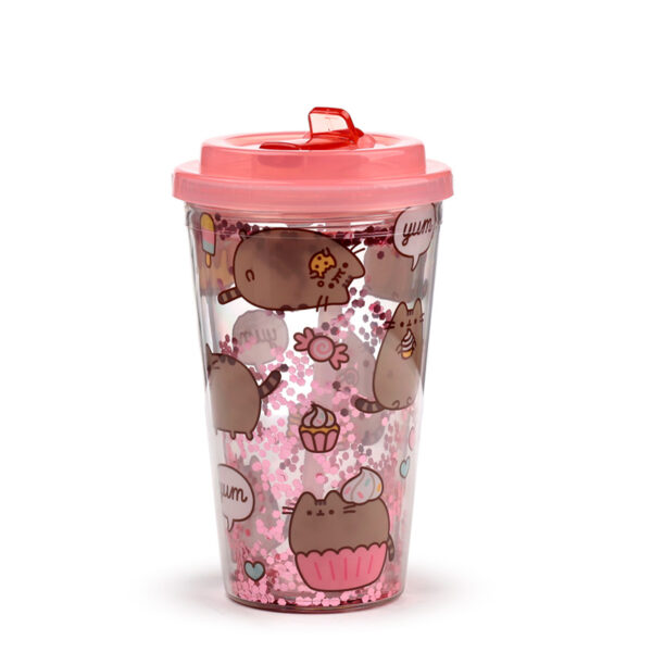 Shatterproof Double Walled Cup with Lid and Straw - Pusheen Foodie - Image 5