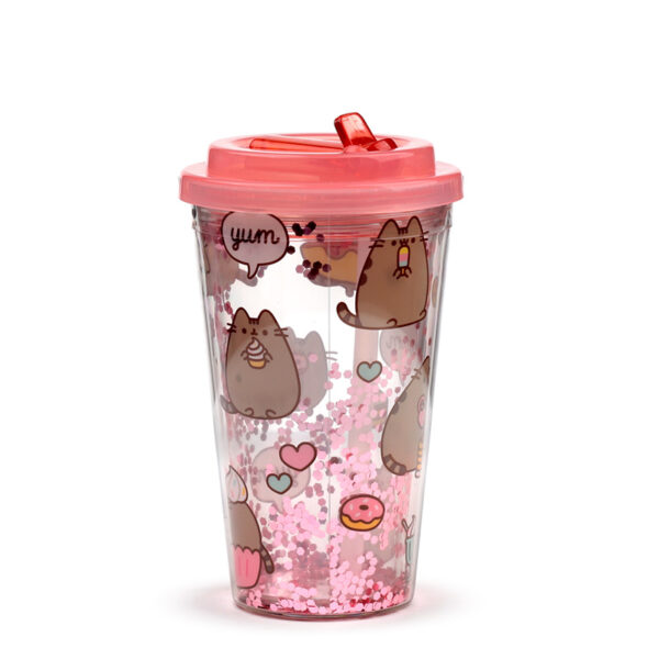 Shatterproof Double Walled Cup with Lid and Straw - Pusheen Foodie - Image 6