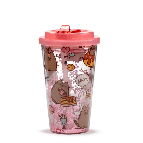 Shatterproof Double Walled Cup with Lid and Straw - Pusheen Foodie - Image 7