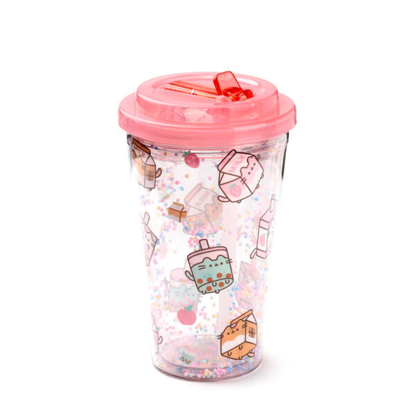 Shatterproof Double Walled Cup with Lid and Straw - Pusheen Sips - Image 2