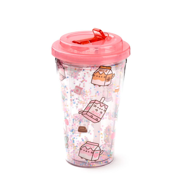 Shatterproof Double Walled Cup with Lid and Straw - Pusheen Sips - Image 3