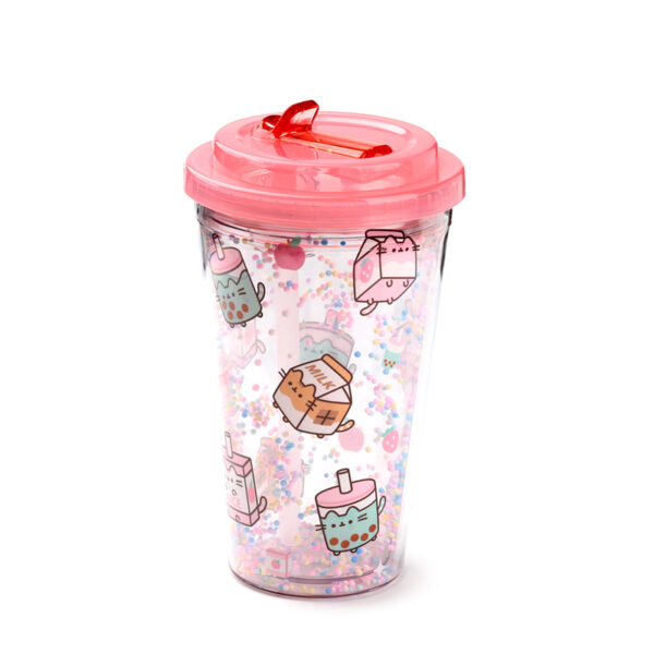 Shatterproof Double Walled Cup with Lid and Straw - Pusheen Sips - Image 4