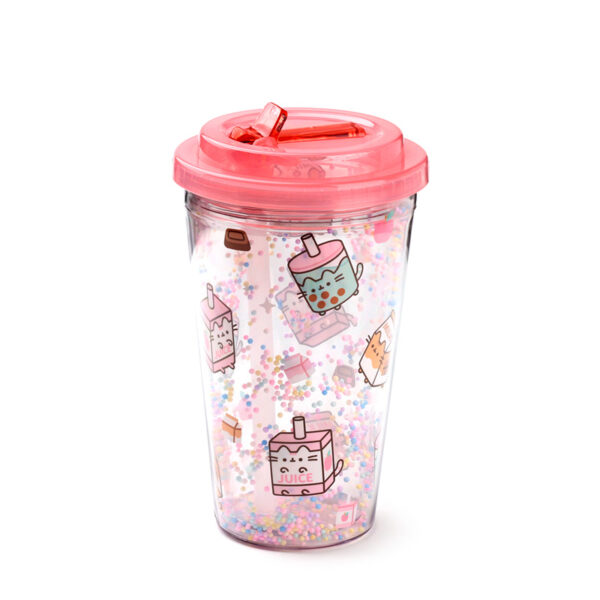 Shatterproof Double Walled Cup with Lid and Straw - Pusheen Sips - Image 5