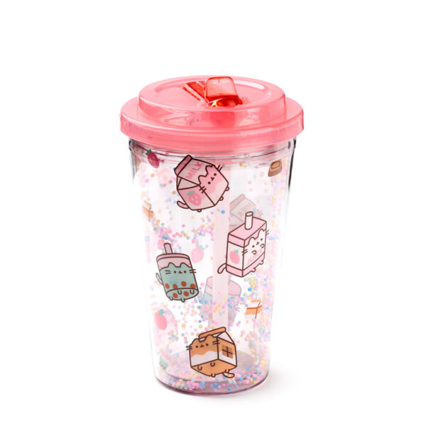 Shatterproof Double Walled Cup with Lid and Straw - Pusheen Sips - Image 6