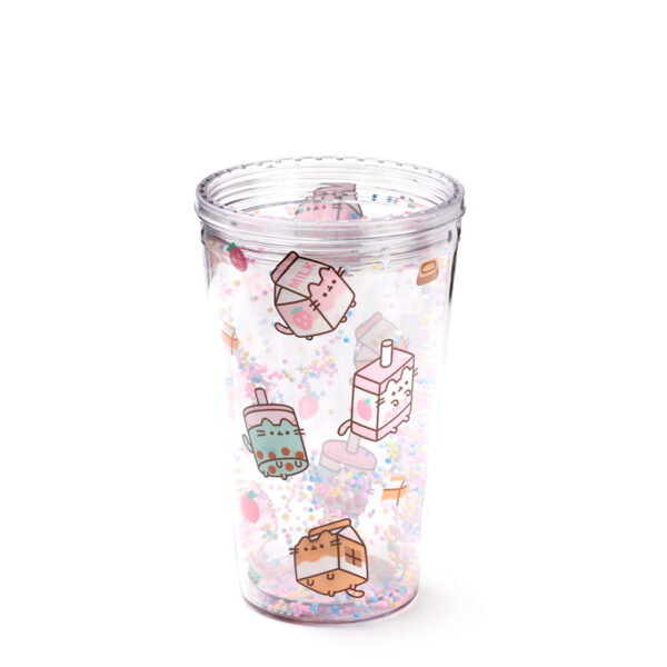 Shatterproof Double Walled Cup with Lid and Straw - Pusheen Sips - Image 7