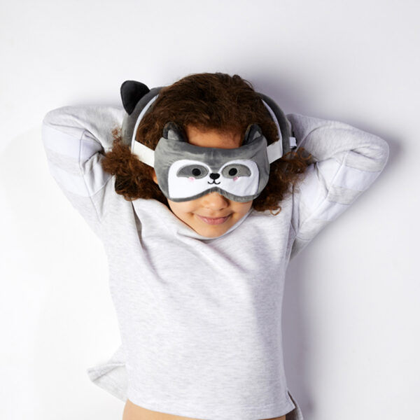 Relaxeazzz Travel Pillow & Eye Mask - Raccoon - Image 2