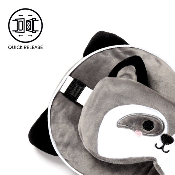 Relaxeazzz Travel Pillow & Eye Mask - Raccoon - Image 5