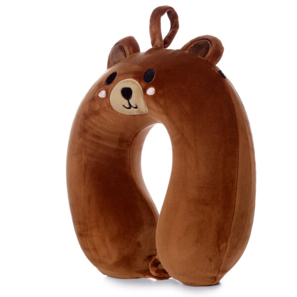 Relaxeazzz Plush Memory Foam Travel Pillow - Bear - Image 2