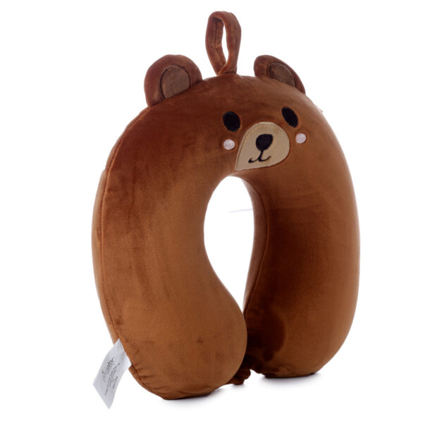 Relaxeazzz Plush Memory Foam Travel Pillow - Bear - Image 3
