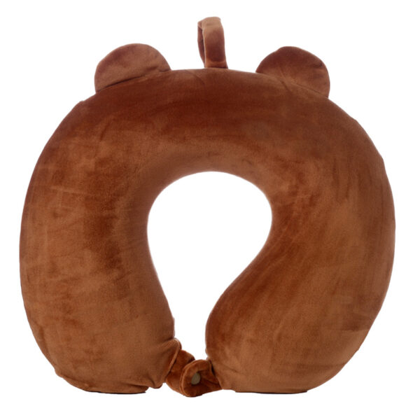 Relaxeazzz Plush Memory Foam Travel Pillow - Bear - Image 4
