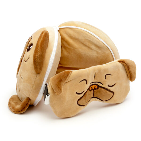 Relaxeazzz Travel Pillow & Eye Mask - Mopps Pug - Image 3