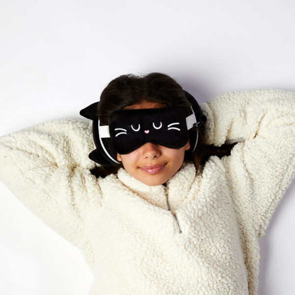 Relaxeazzz Travel Pillow & Eye Mask - Feline Fine Cat - Image 2