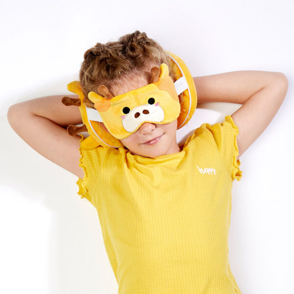 Relaxeazzz Travel Pillow & Eye Mask - Giraffe - Image 2