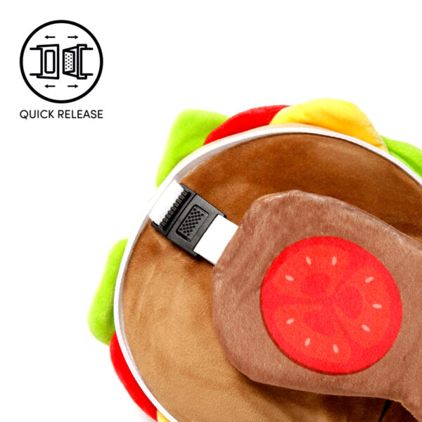 Relaxeazzz Travel Pillow & Eye Mask - Fast Food Burger - Image 5