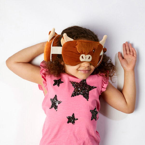 Relaxeazzz Travel Pillow & Eye Mask - Highland Coo Cow - Image 2