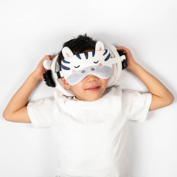 Relaxeazzz Travel Pillow & Eye Mask - Adoramals Bali the Zebra - Image 2