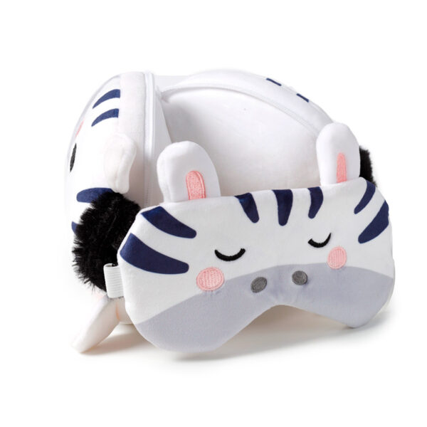 Relaxeazzz Travel Pillow & Eye Mask - Adoramals Bali the Zebra - Image 3
