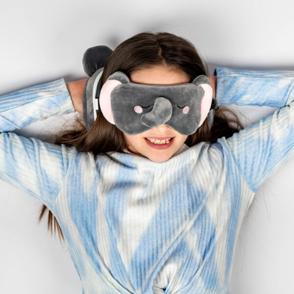 Relaxeazzz Travel Pillow & Eye Mask - Adoramals Janu the Elephant - Image 2