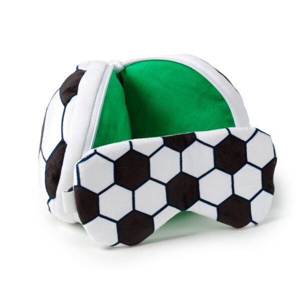Relaxeazzz Travel Pillow & Eye Mask - Football - Image 3