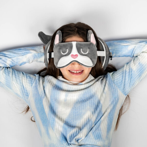 Relaxeazzz Travel Pillow & Eye Mask - French Bulldog - Image 2