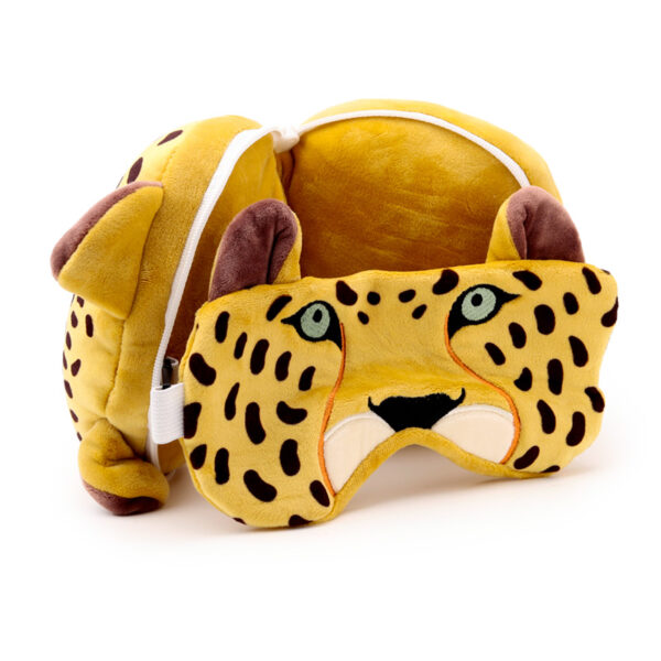 Relaxeazzz Travel Pillow & Eye Mask - Leopard - Image 3