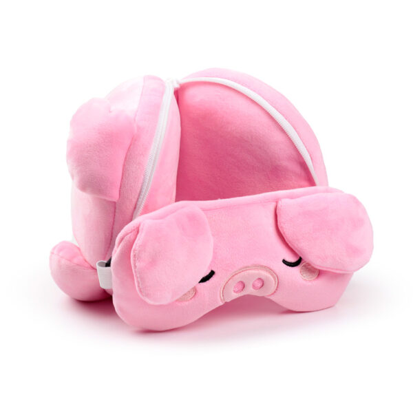 Relaxeazzz Travel Pillow & Eye Mask - Oliver the Pig - Image 3