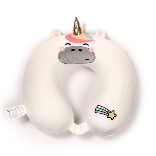 Relaxeazzz Plush Memory Foam Travel Pillow - Astra the Unicorn Adoracorns - Image 4