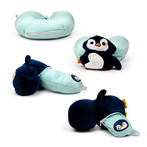 2-in-1 Swapseazzz Travel Pillow and Plush Toy - Nico the Penguin Adoramals Ocean - Image 2